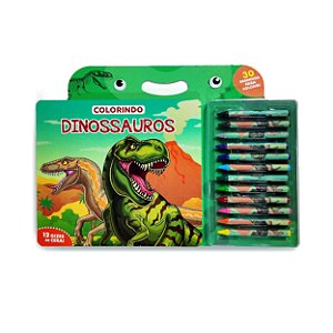 Livro Colorindo Dinossauros - 30 Desenhos Para Colorir Com Giz ...