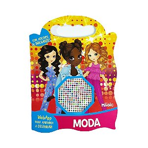 Livro Moda - Meu Livro De Desenhos Com Adesivos Brilhantes