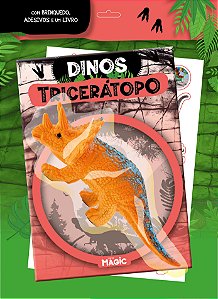Livro Dinos - Tricerátopo - Com Brinquedo E Adesivos