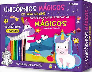 Livro Amigos Unicórnios - Kit Para Colorir