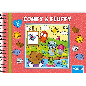 Livro Comfy And Fluffy - Livro De Colorir - Red