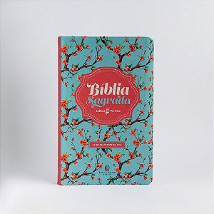 Livro Bíblia ACF, Capa flexível, Floral, Leitura Perfeita