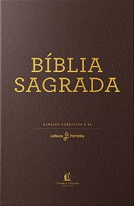 Livro Bíblia ACF, Couro Soft, Marrom, Leitura Perfeita