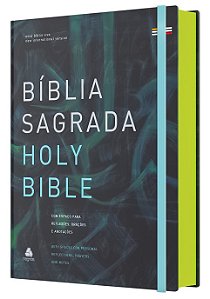 Livro Bíblia Sagrada Holy Biblie - Bilíngue - Português E...