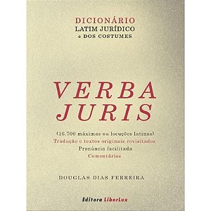 Livro Verba Juris - Dicionario Latim Juridico E Dos Costumes
