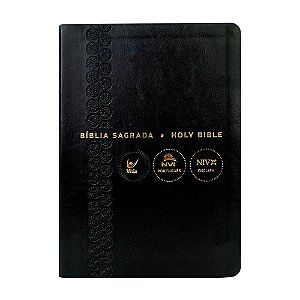 Biblia Nvi Portugues/Ingles - Capa Luxo Preta