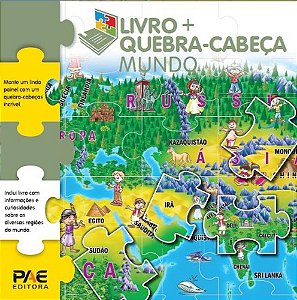Livro + quebra-cabeça mundo