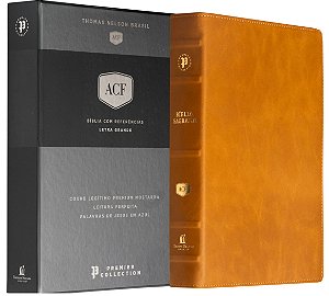 Biblia Acf, Couro Legitimo Mostarda, Letra Grande