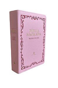 Bíblia Sagrada - Capa Couro Rosa