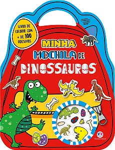 Minha mochila de dinossauros com adesivos e para colorir