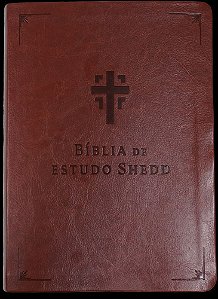 Bíblia de estudo Shedd - couro sintético marrom