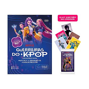 Kit de 10 envelopes com 50 cromos do Livro Ilustrado Oficial Guerreiras do KPop