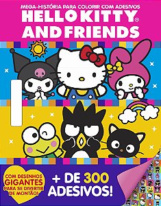 Hello Kitty - Megaprancheta para colorir com adesivos