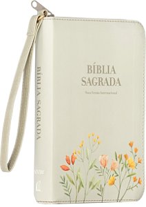 Bíblia Pocket NVI, Capa luxo florida com alça, Leitura Perfeita