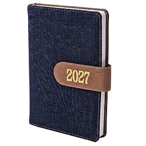 Agenda Diária De Mesa Costurada 2027 - Jeans