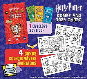 Livro Harry Potter - Comfy and Cozy 4 Cards para colorir e cole...