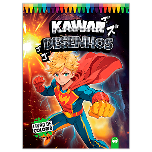 Livro Kawaii Desenhos Mangá - Livro De Colorir Gigante