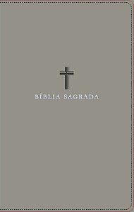 Livro Bíblia Sagrada ACF, Couro Soft, Cinza, Letra Grande...
