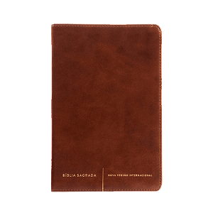 Livro Bíblia Sagrada Slim - Luxo, Capa Marrom - Nvi