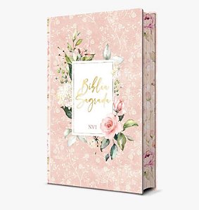 Livro Bíblia Sagrada Flores Rosa - NVI