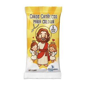 Livro Devoções Católicas Com Cards Para Colorir - Amarelo