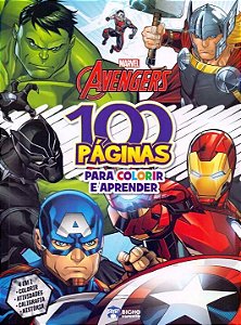 Livro Marvel Avengers-100 Páginas Para Colorir E Aprender