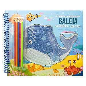 Livro Livro-labirinto! Atividades, colorir e Adesivos: Baleia