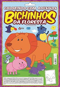 Livro Bichinhos da floresta: colorindo com adesivos