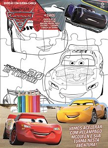 Livro Carros 3: diversão com quebra-cabeça