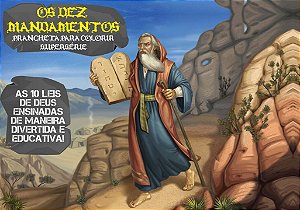 Livro Os dez mandamentos - Prancheta para colorir- Supers...