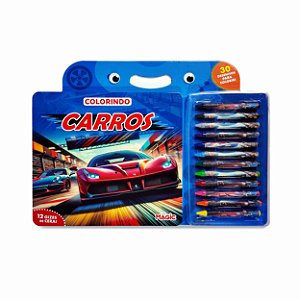 Livro Colorindo Carros - 30 Desenhos Para Colorir Com Giz De Ce...