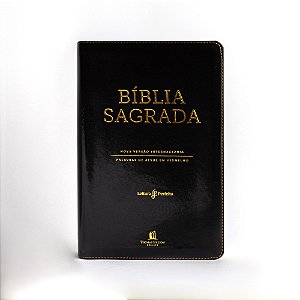 Livro Bíblia NVI, Couro Soft, Preto, Letras Vermelhas, Ín...
