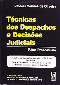 Livro Técnicas dos despachos e decisões judiciais
