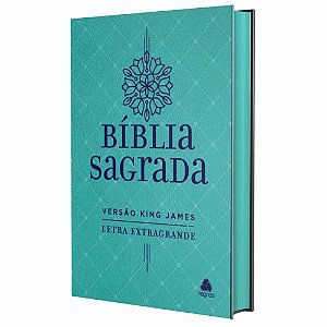 Livro Bíblia Sagrada King James - Letra Extra Grande - Turquesa...