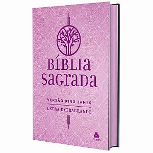 Livro Bíblia Sagrada King James - Letra Extra Grande - Rosa: Ar...