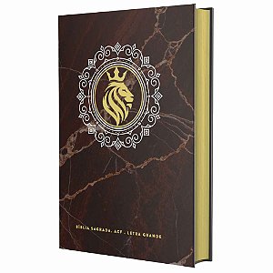 Livro Bíblia Sagrada ACF - Leão Rei - Letra Grande: Mármore Mar...