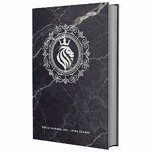 Livro Bíblia Sagrada ACF - Leão Rei - Letra Grande: Mármore Pre...