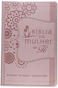 Livro Bíblia da Mulher de Fé, NVI, Couro Soft, Rosa