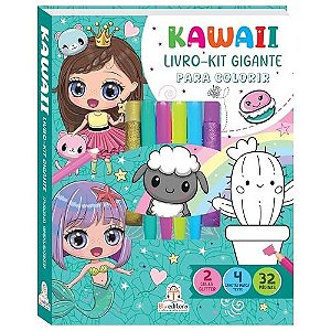 Livro-kit gigante para colorir: kawaii
