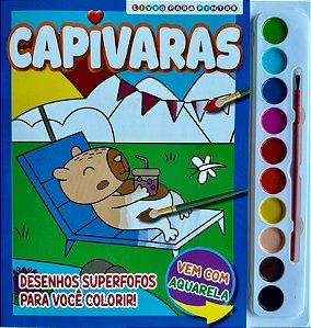 Capivaras Livro para Pintar com Aquarela