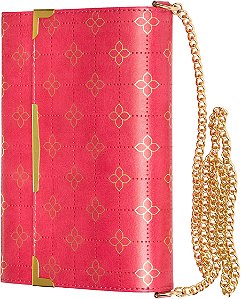 Bíblia Pocket NVI, Capa luxo carteira rosa com corrente, Leitura Perfeita