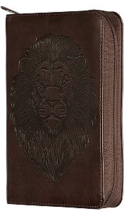 Bíblia Pocket NVI, Capa luxo marrom com zíper, Leitura Perfeita