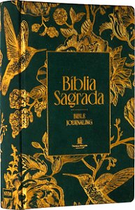 Bíblia NVI Bible Journaling com Espaço para Anotações, Capa verde com pássaros, Leitura Perfeita, Falei com Amor