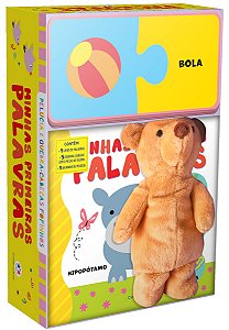 Minhas primeiras palavras - Livro com pelúcia e quebra-cabeça