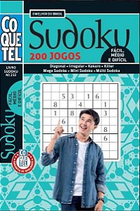 Livro coquetel sudoku 233 | 200 jogos: níveis fácil, médio e difícil