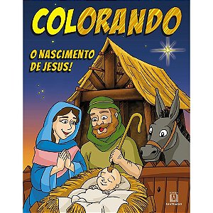 Livro Colorando o nascimento de jesus: (acompanha giz de ...