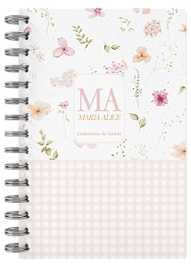 Caderneta de Saúde - Capa Xadrez Floral