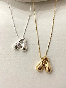 Colar + Pingente de Letra Bubble