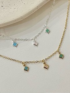 Tornozeleira Mini Elos Com Pingentes Candy Colors