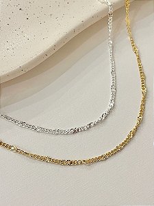 Tornozeleira Mini Elos + Plaquinhas Com Detalhes